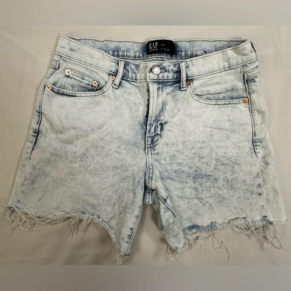GAP Acid Wash Light Blue Denim Cutoff Shorts